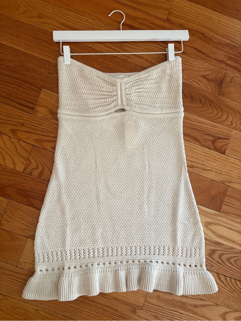 Strapless Knit Crochet Dress
